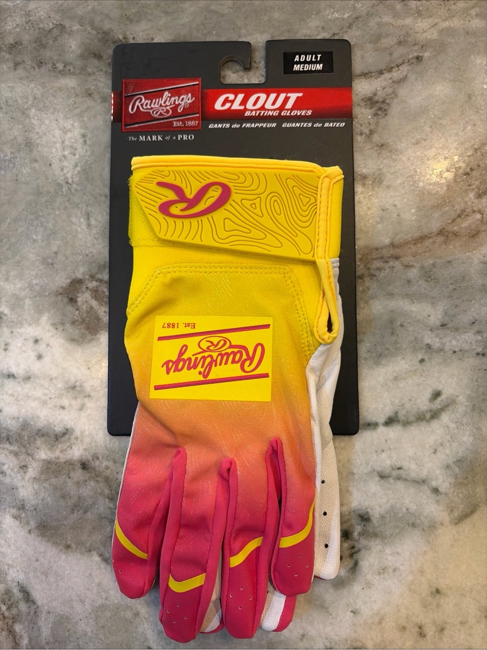 Rawlings Women Swim — Yellow to Pink Gradient Swim Gloves